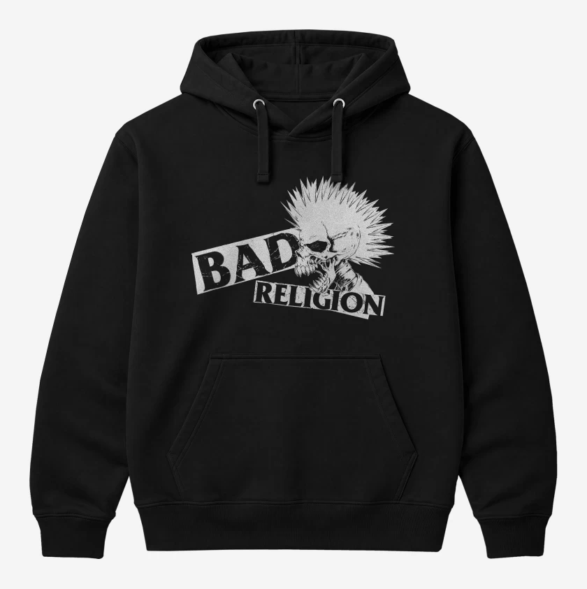 Polerón Canguro Negro de Bad Religion Punk