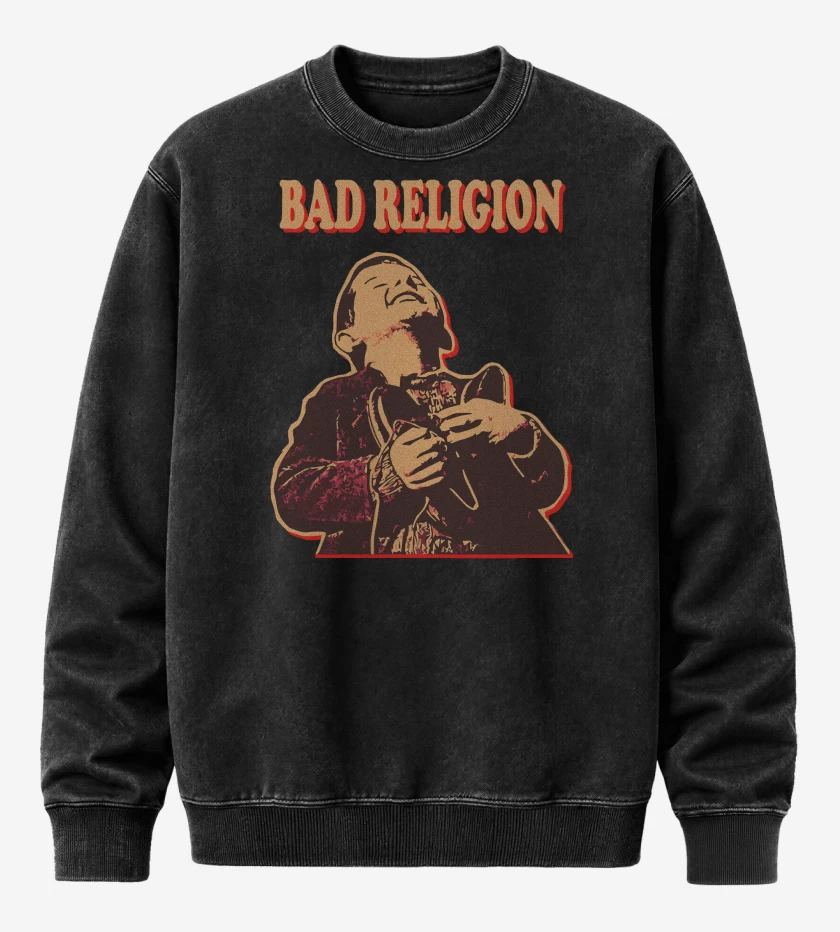 Poleron Polo Acid Wash Negro de Bad Religion Kid