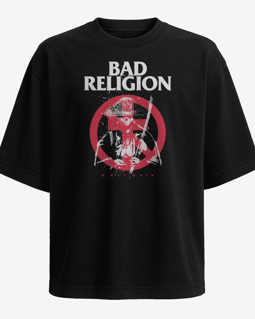 Polera Oversize Negro de Bad Religion Only Rain