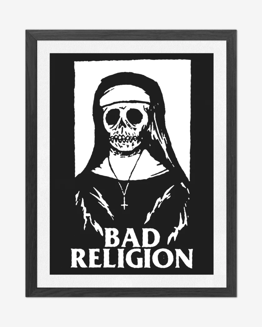 Cuadro decorativo Negro de Bad Religion Monja