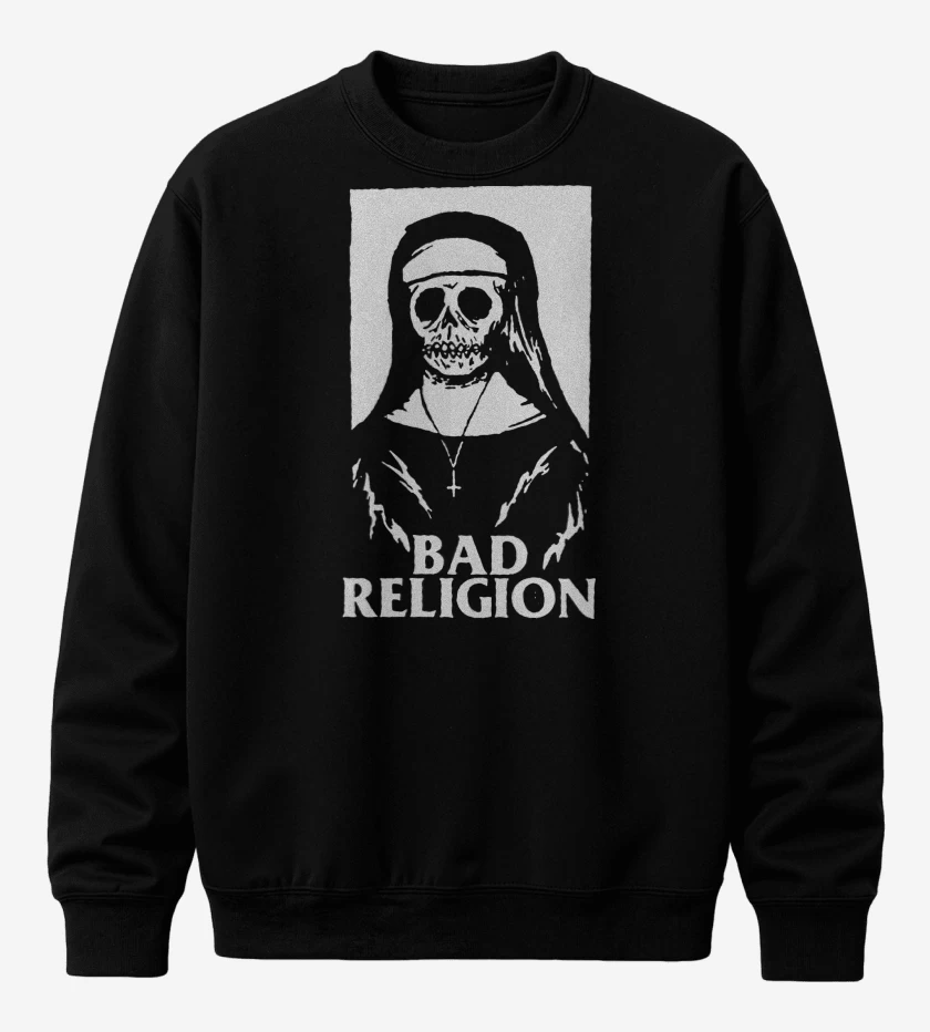 Poleron polo Negro de Bad Religion Monja