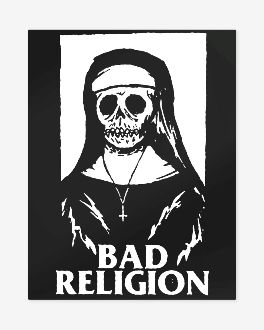 Print metalico Negro de Bad Religion Monja