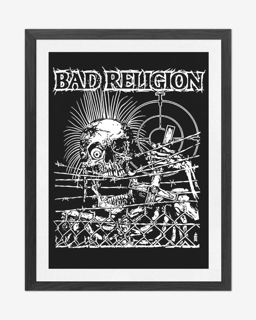 Cuadro decorativo Negro de Bad Religion Calavera