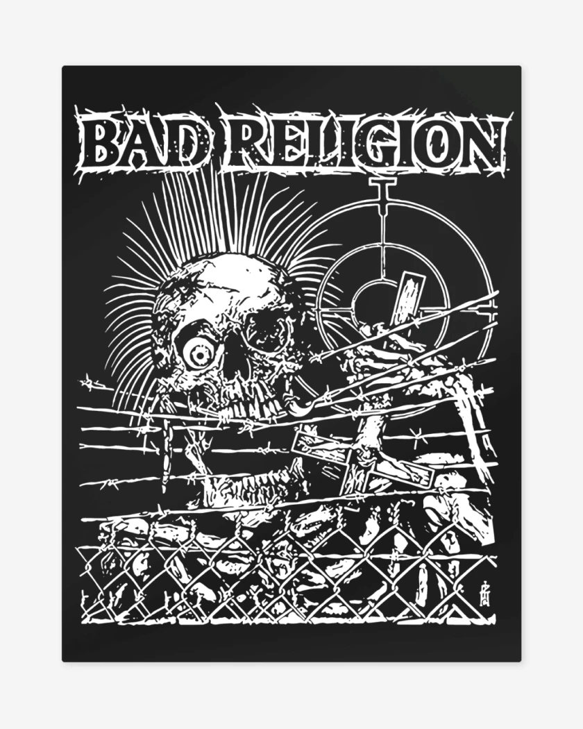 Print metalico Negro de Bad Religion Calavera