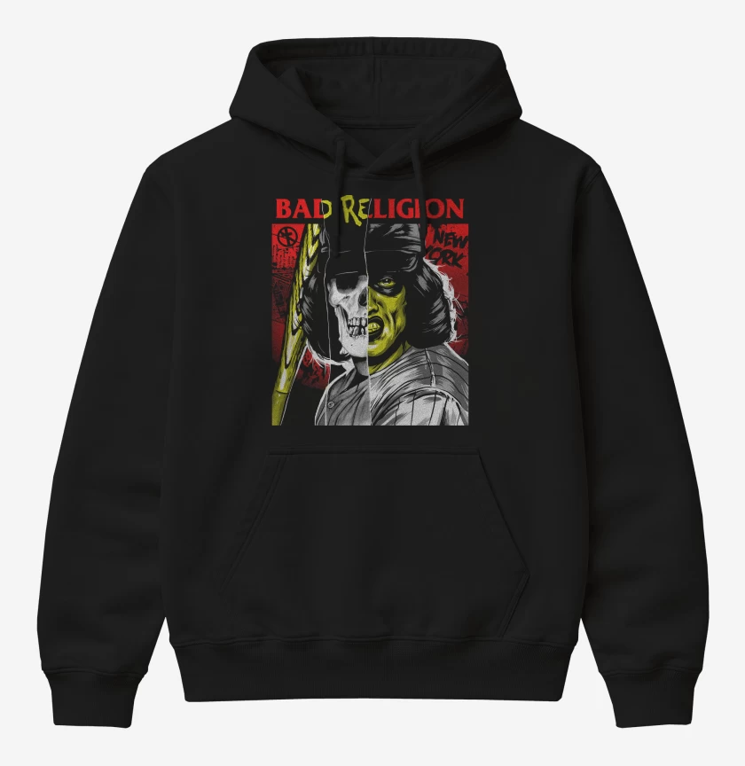 Poleron Canguro básico Negro de Bad Religion The Warriors