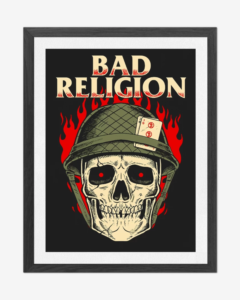 Cuadro decorativo Negro de Bad Religion Soldier