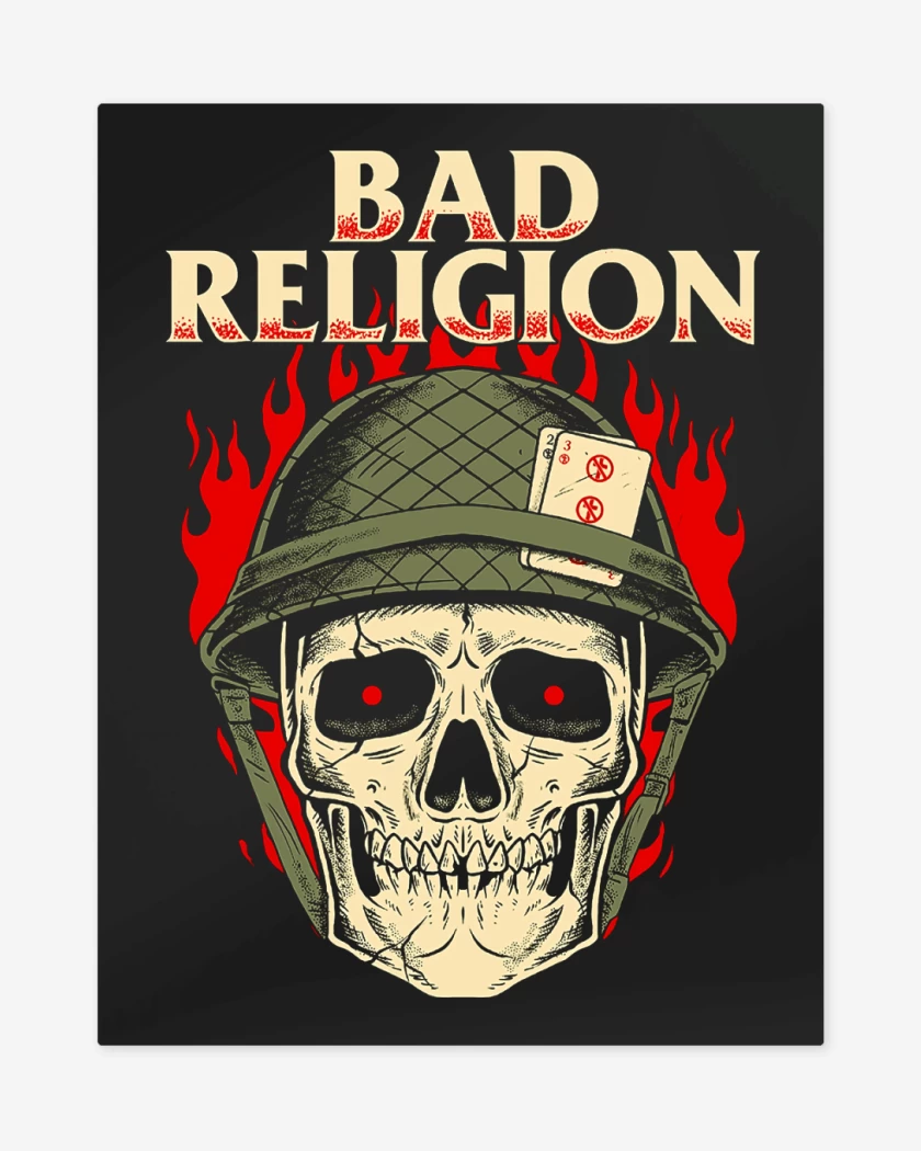 Print metalico Negro de Bad Religion Soldier