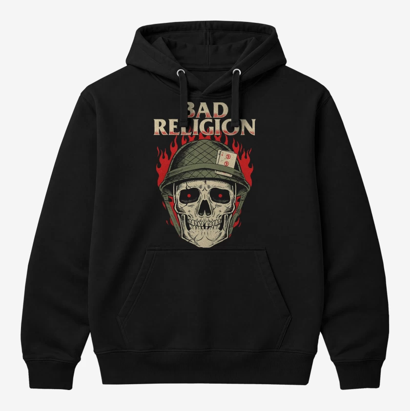 Polerón Canguro Negro de Bad Religion Soldier