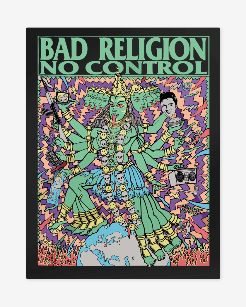 Print metalico Negro de Bad Religion No Control Tour