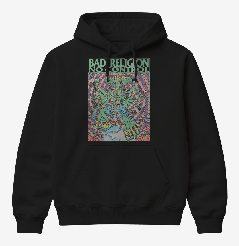 Poleron Canguro básico Negro de Bad Religion No Control Tour