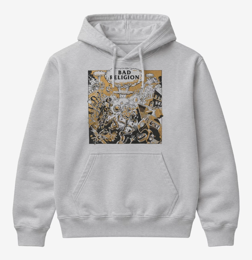 Poleron Canguro básico Gris Melange de Bad Religion Atomic Garden