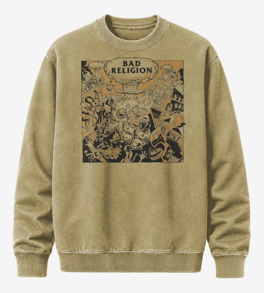 Poleron Polo Acid Wash Beige de Bad Religion Atomic Garden