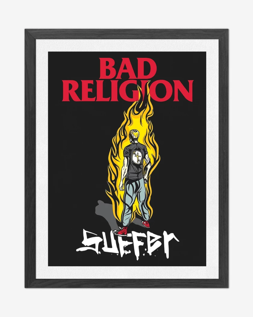 Cuadro decorativo Negro de Bad Religion Suffer Kid v1