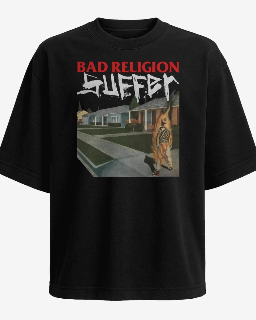 Polera Oversize Negro de Bad Religion Suffer