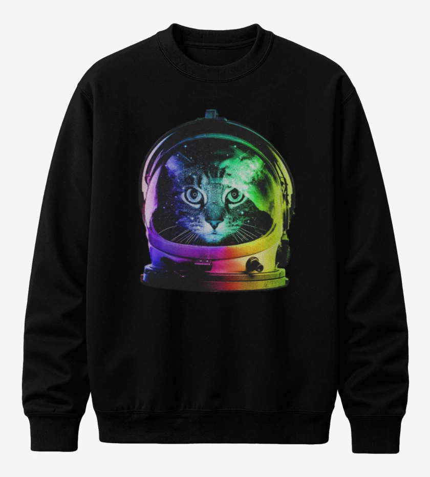 Poleron polo Negro de Gatito espacio