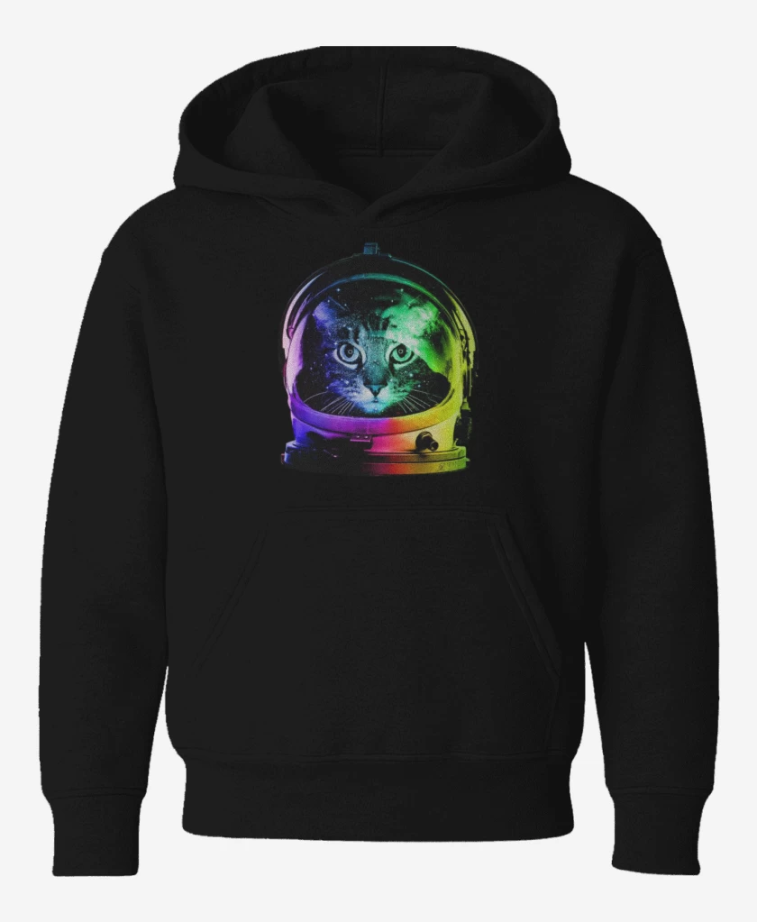 Poleron de niño Negro de Gatito espacio