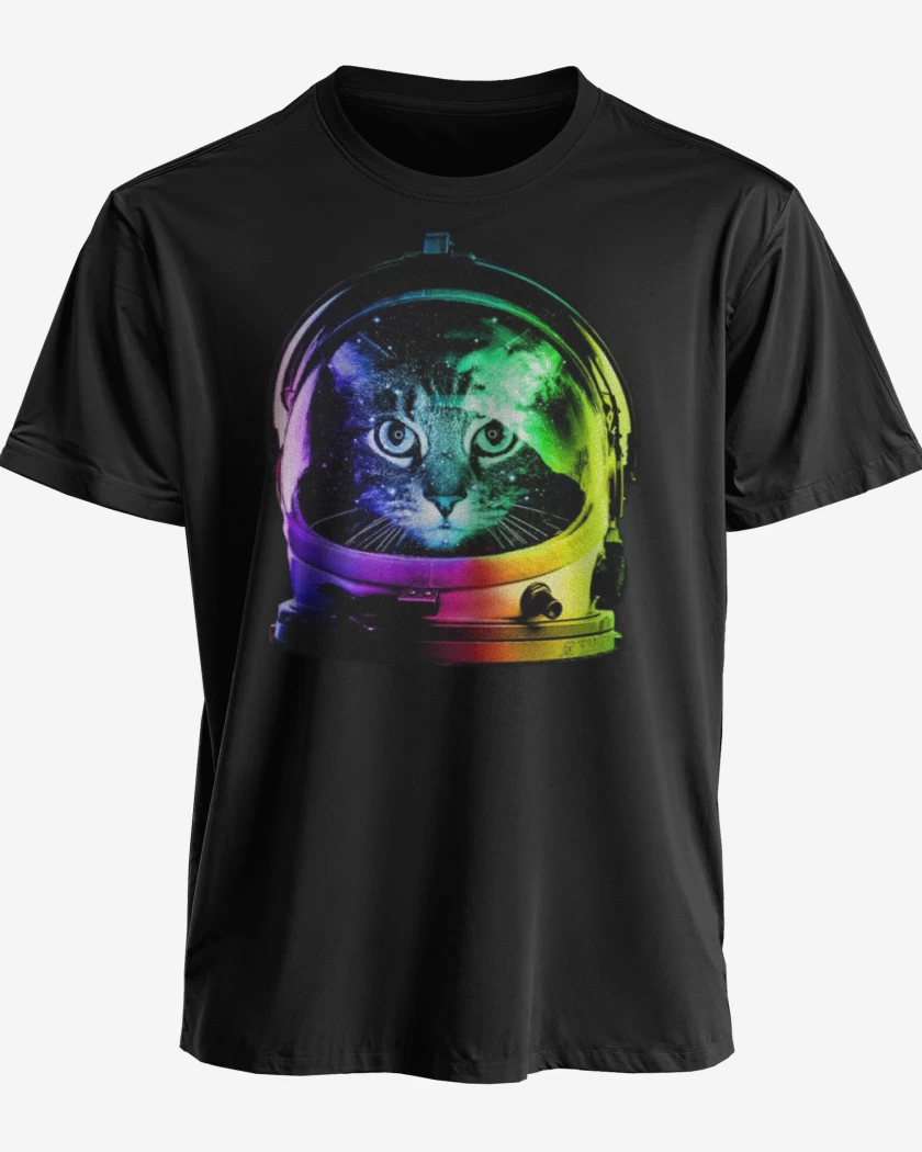 Polera premium Negro de Gatito espacio