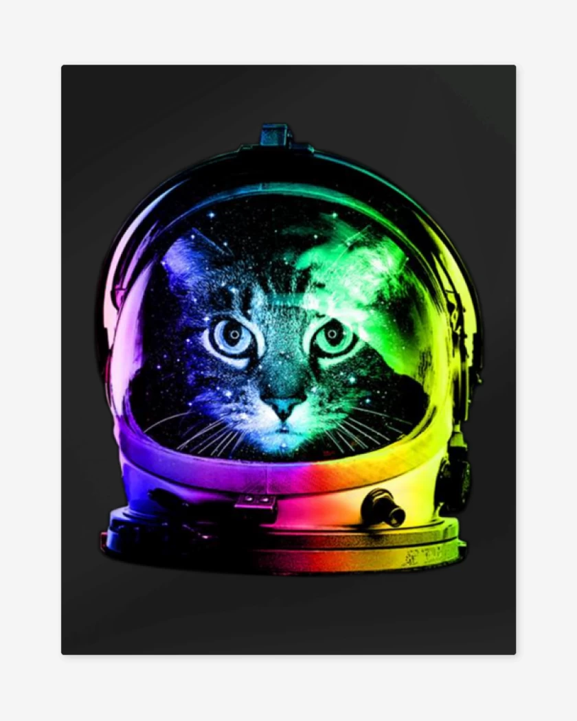 Print metalico Negro de Gatito espacio