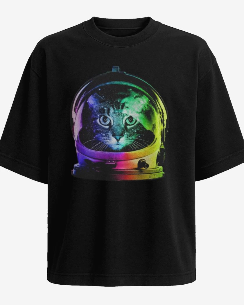 Polera Oversize Gatito espacio
