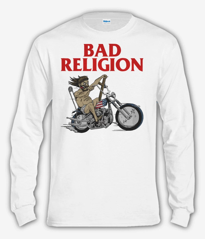 Polera manga larga Blanco de Bad Religion Jesus Motor