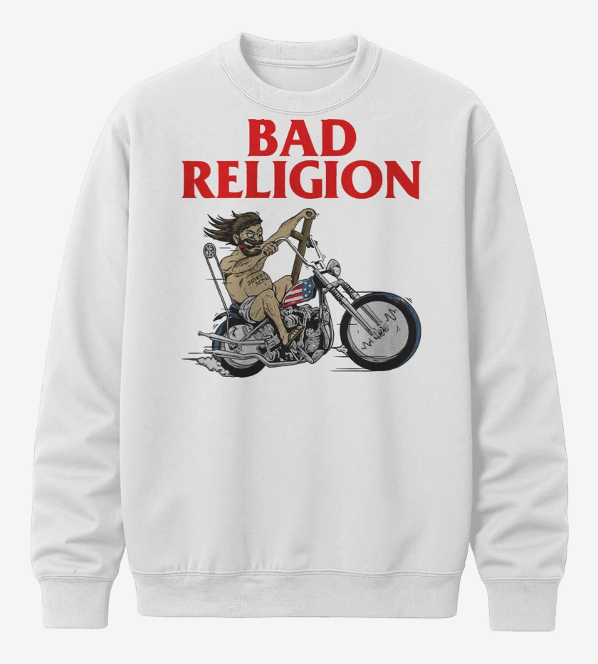 Poleron polo Blanco de Bad Religion Jesus Motor