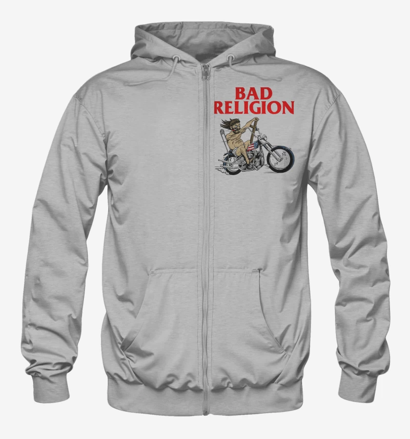 Poleron Canguro con cierre Bad Religion Jesus Motor