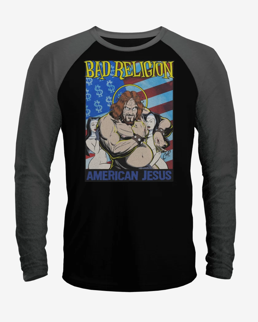 Polera Raglan Bad Religion American Jesus