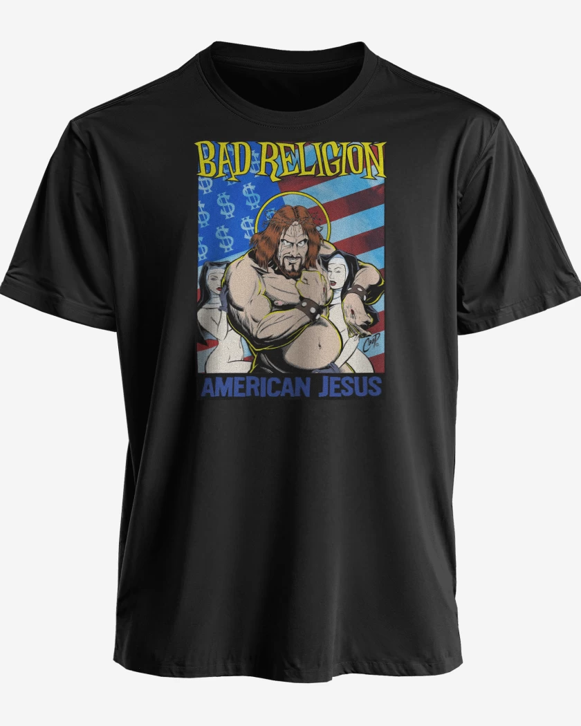 Polera premium Negro de Bad Religion American Jesus