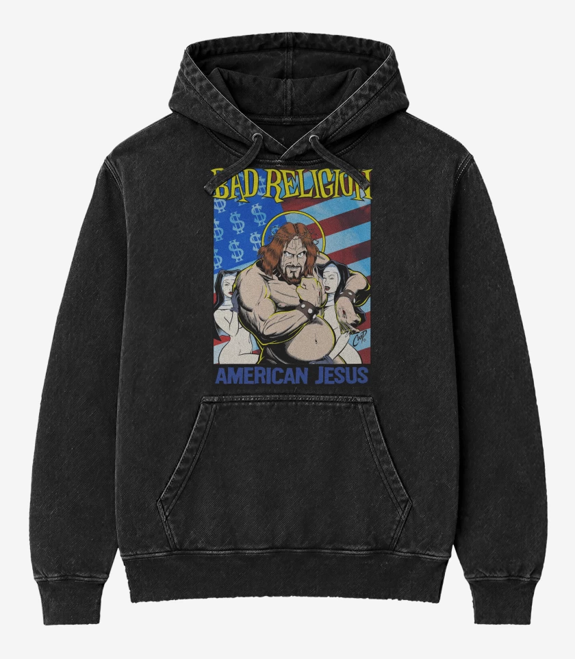 Poleron Canguro Acid Wash Bad Religion American Jesus