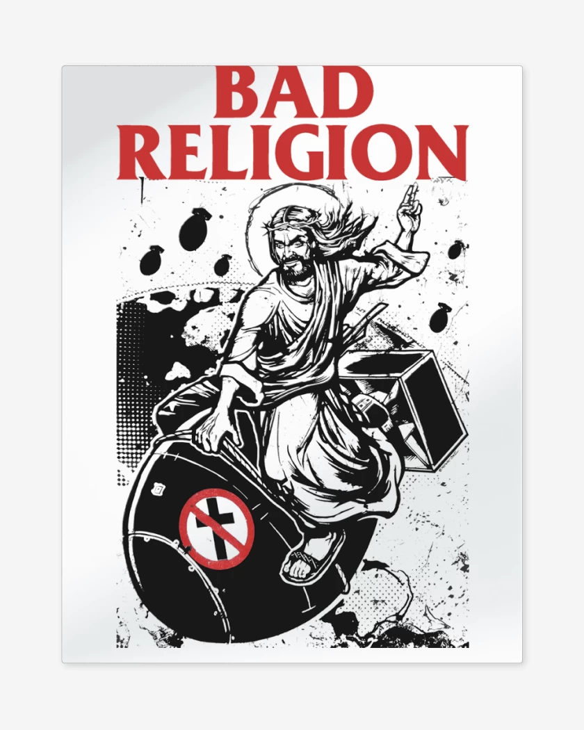 Print metalico Blanco de Bad Religion Atomic Jesus
