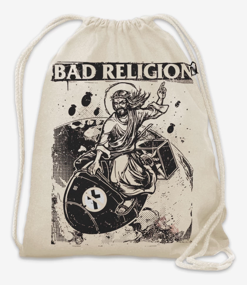 Mochila Blanco de Bad Religion Atomic Jesus Bomb