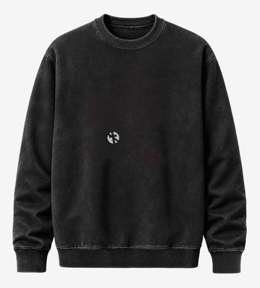 Poleron Polo Acid Wash Negro de Bad Religion Atomic Jesus Bomb