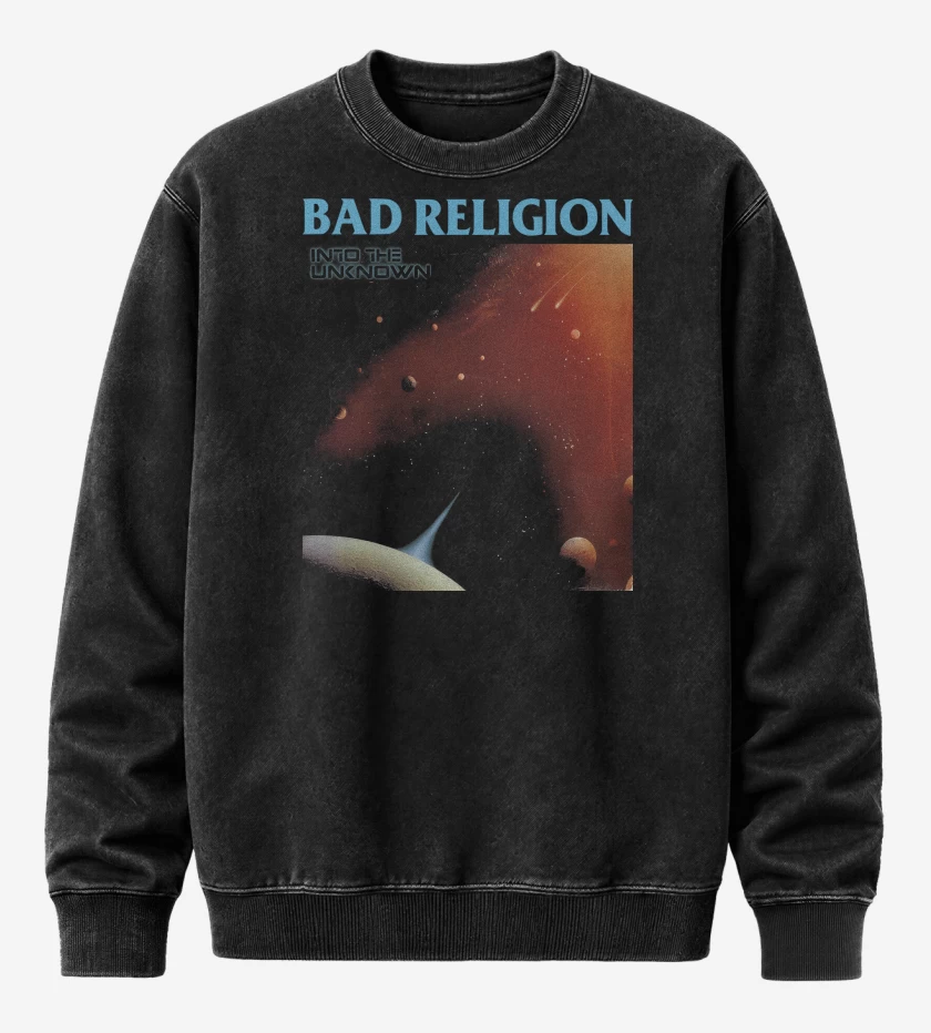 Poleron Polo Acid Wash Negro de Bad Religion Into the Unknown