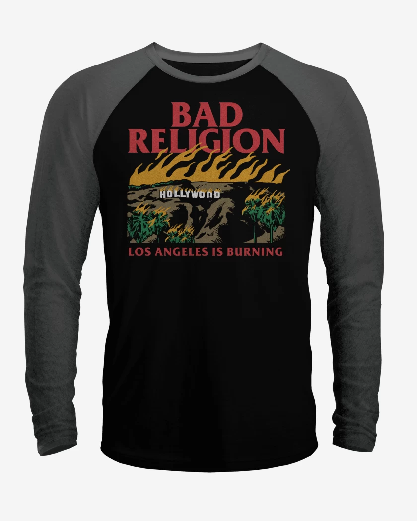Polera Raglan Bad Religion Los Angeles is Burning