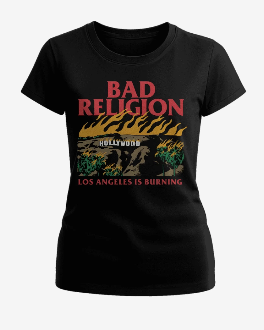Polera de Mujer Negro de Bad Religion Los Angeles is Burning