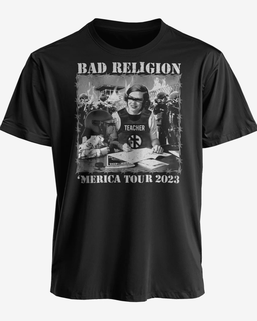 Polera premium Negro de Bad Religion Merica Tour