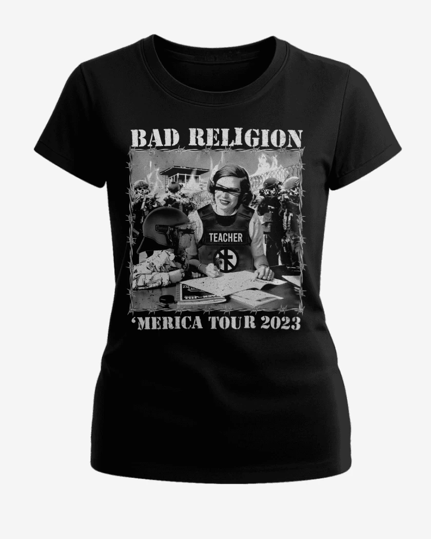 Polera de Mujer Negro de Bad Religion Merica Tour