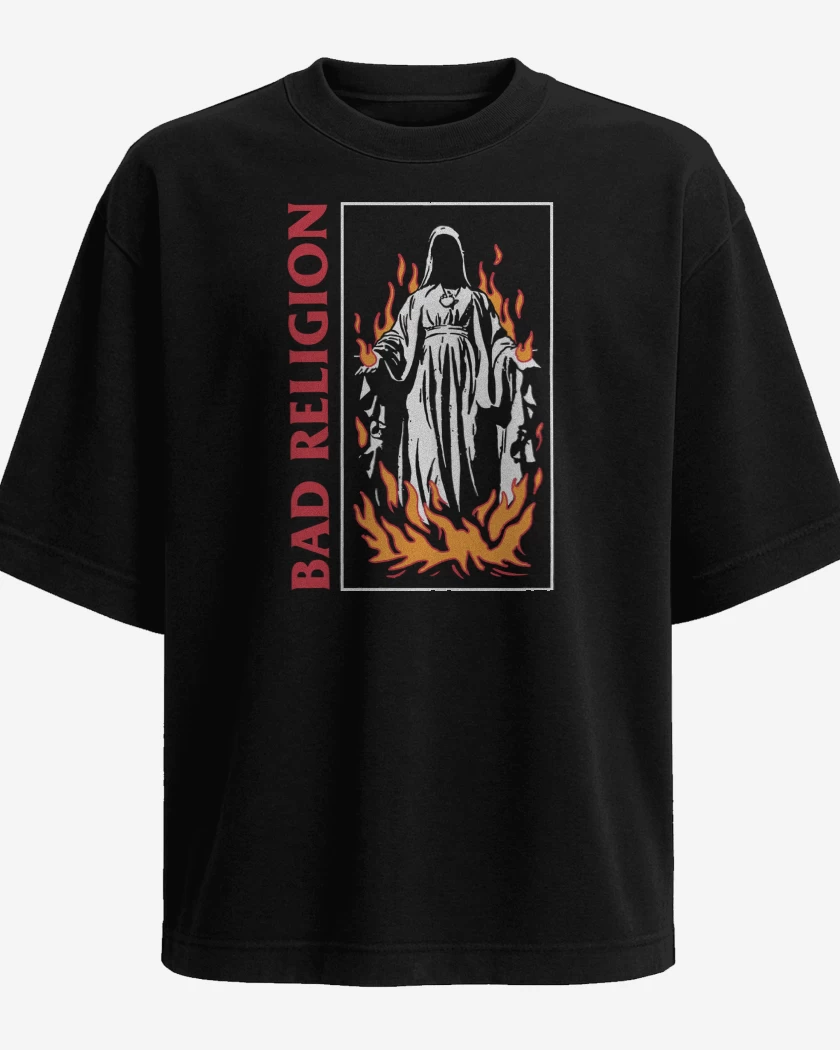 Polera Oversize Negro de Bad Religion Virgin