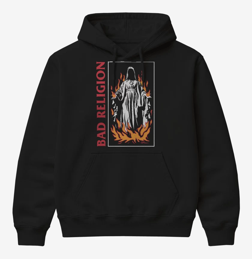 Poleron Canguro básico Negro de Bad Religion Virgin