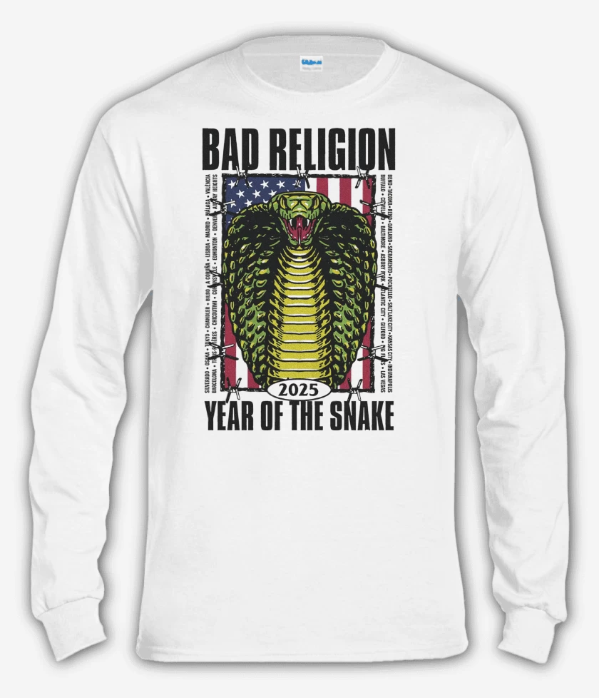 Polera manga larga Blanco de Bad Religion Snake 