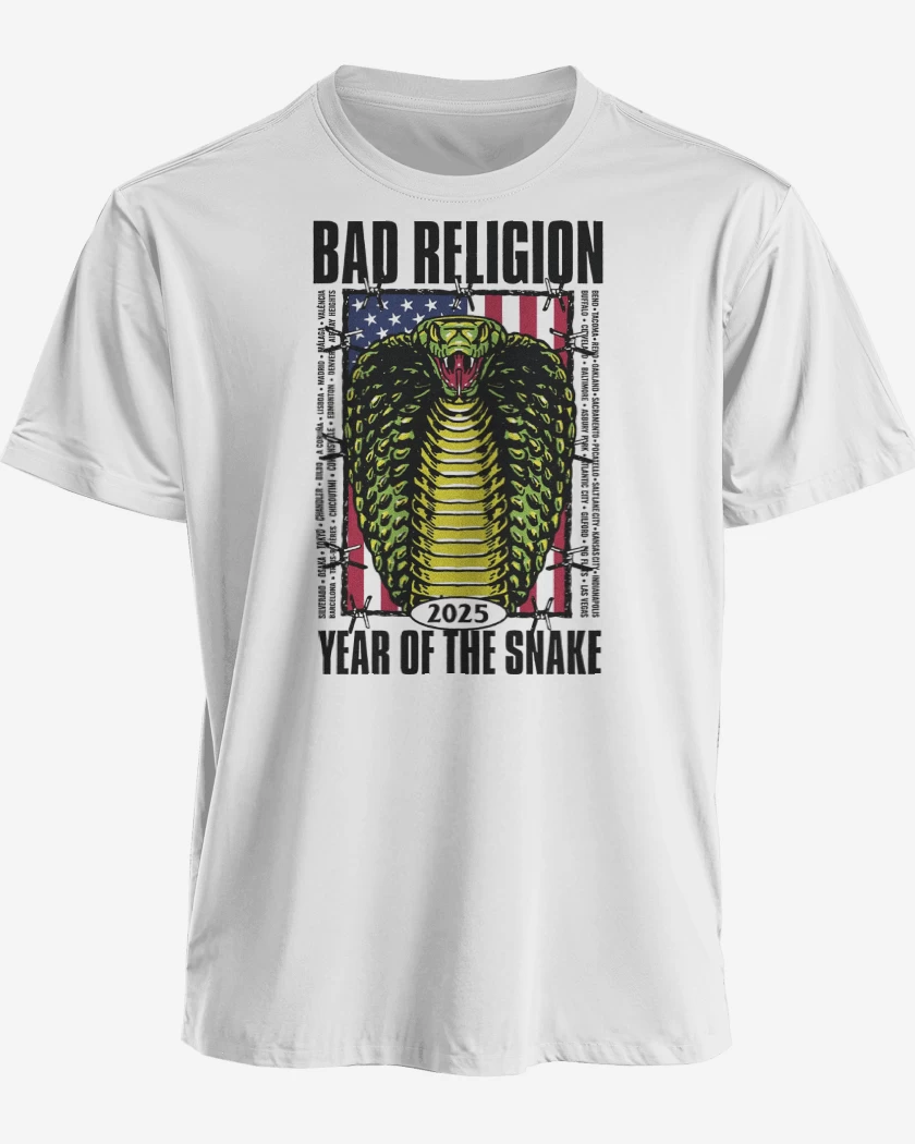 Polera Blanco de Bad Religion Snake 