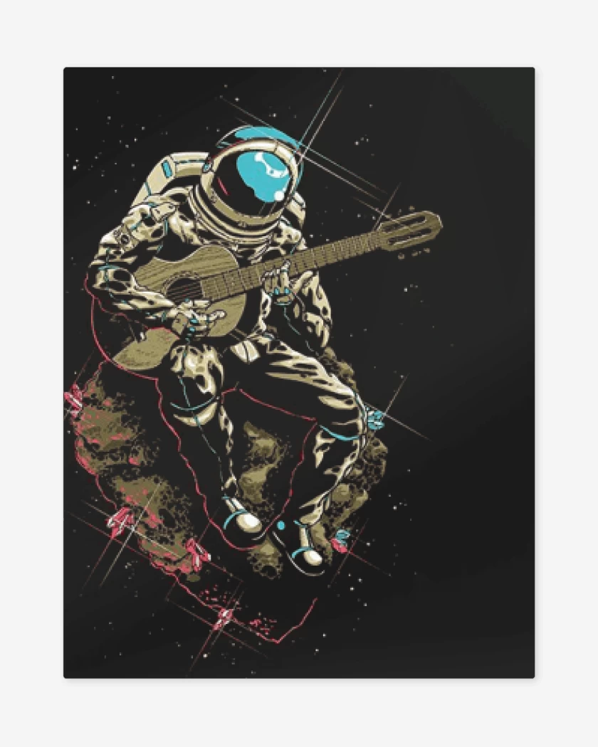 Print metalico Negro de Espacio Guitarra