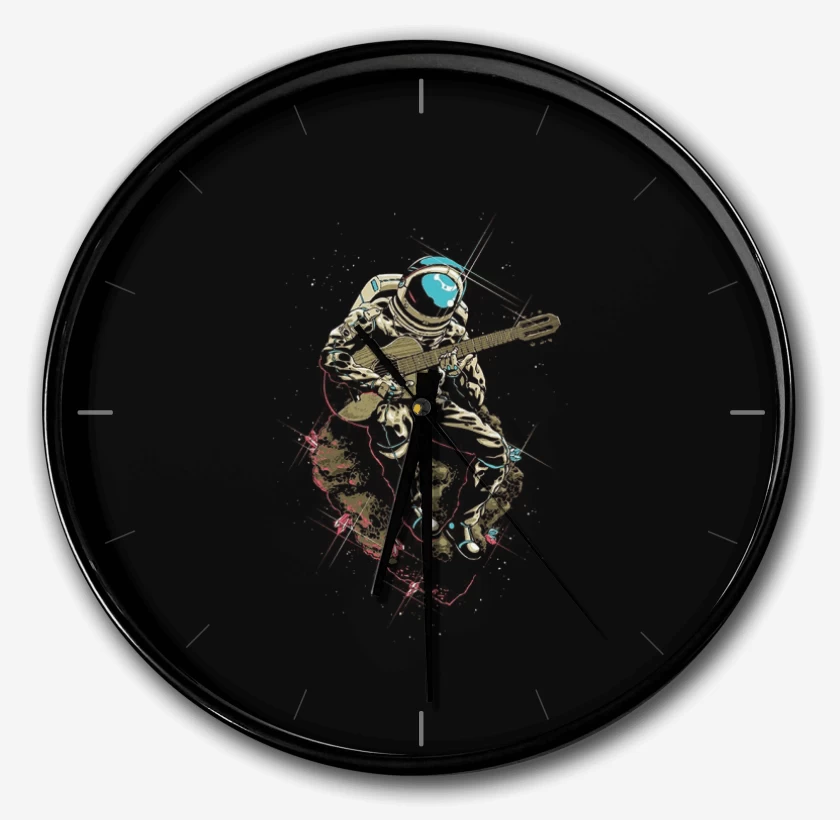 Reloj Negro de Espacio Guitarra