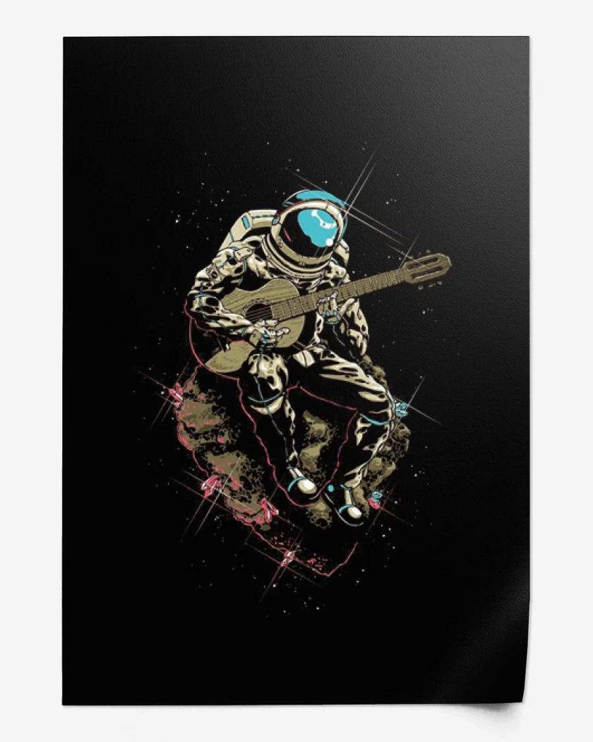 Print Negro de Espacio Guitarra