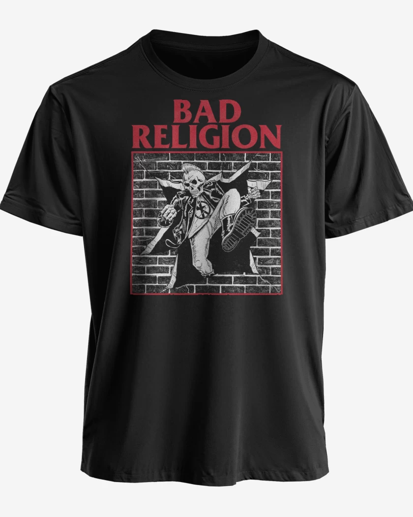 Polera premium Negro de Bad Religion Break the Wall