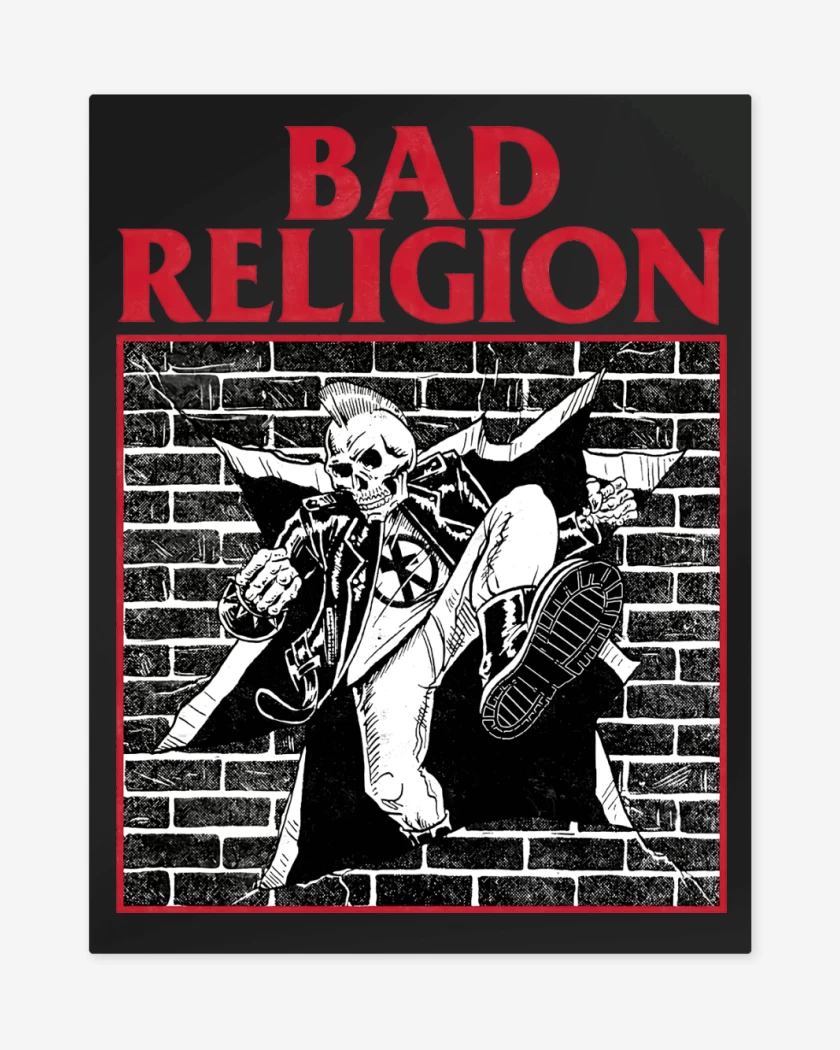 Print metalico Negro de Bad Religion Break the Wall