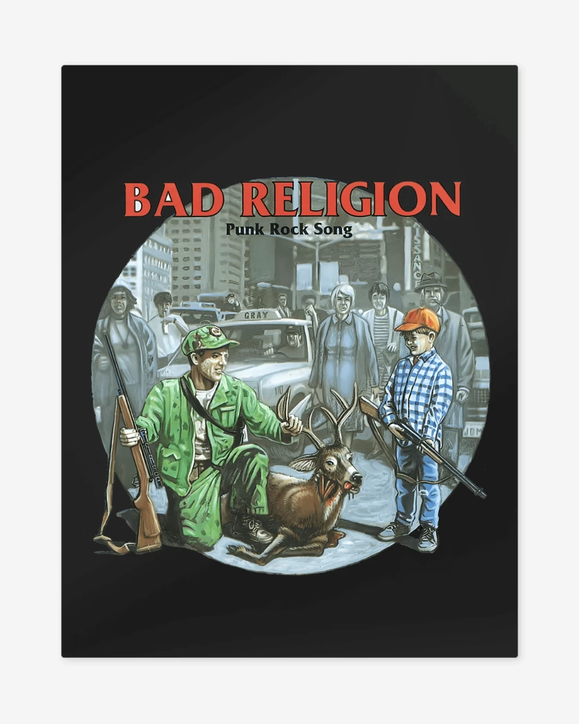 Print metalico Negro de Bad Religion Punk Rock Song