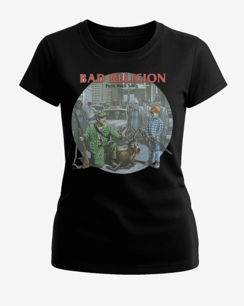 Polera de Mujer Negro de Bad Religion Punk Rock Song