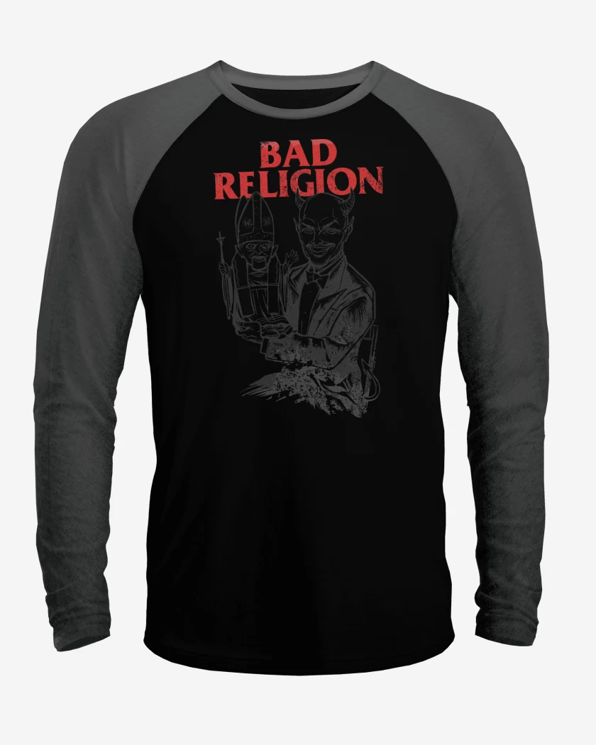 Polera Raglan Negro / Negro Heather de Bad Religion Puppet