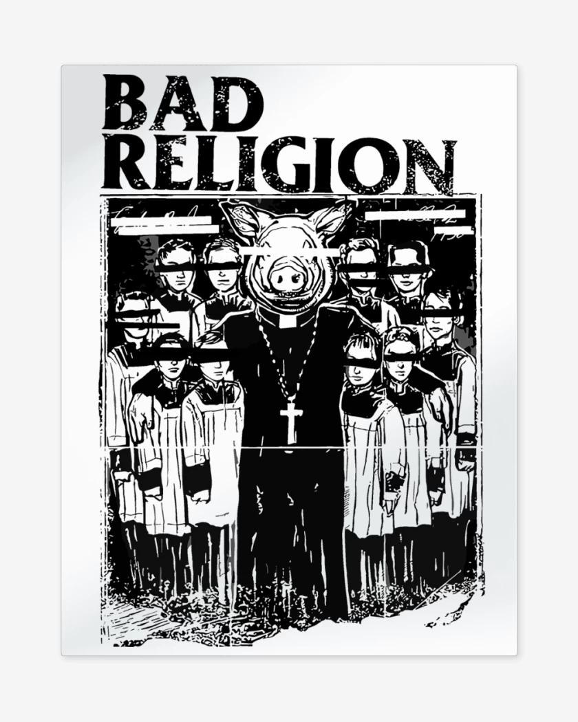 Print metalico Blanco de Bad Religion Pig